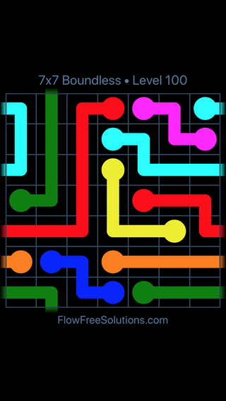Solution and Answer to the Puzzle for Warps 7x7 Boundless Level 100