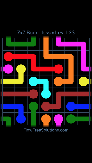 Solution and Answer to the Puzzle for Warps 7x7 Boundless Level 23