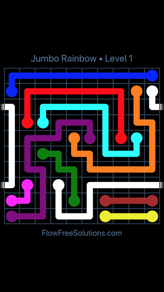 Solution and Answer to the Puzzle for Warps Jumbo Rainbow Level 1
