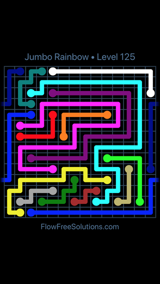 Solution and Answer to the Puzzle for Warps Jumbo Rainbow Level 125