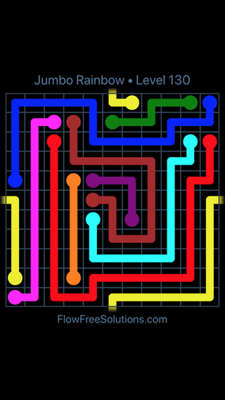 Solution and Answer to the Puzzle for Warps Jumbo Rainbow Level 130