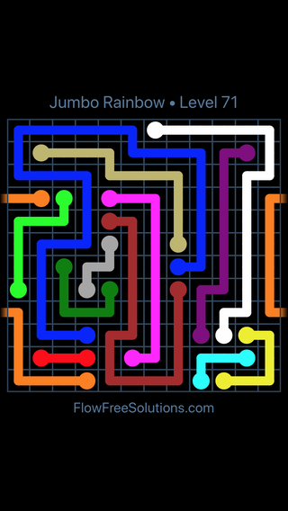 Solution and Answer to the Puzzle for Warps Jumbo Rainbow Level 71
