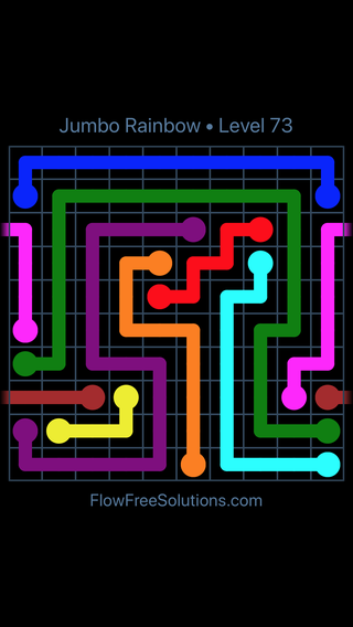 Solution and Answer to the Puzzle for Warps Jumbo Rainbow Level 73
