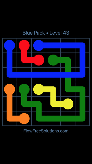 Solution and Answer to the Puzzle for Flow Free: Bridges Blue Pack Level 13
