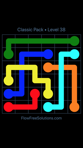 Solution and Answer to the Puzzle for Flow Free: Bridges Classic Pack Level 8