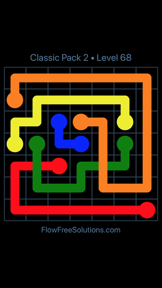 Solution and Answer to the Puzzle for Flow Free: Bridges Classic Pack 2 Level 8