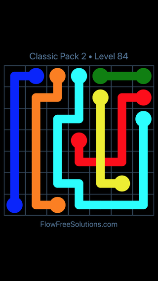 Solution and Answer to the Puzzle for Flow Free: Bridges Classic Pack 2 Level 24