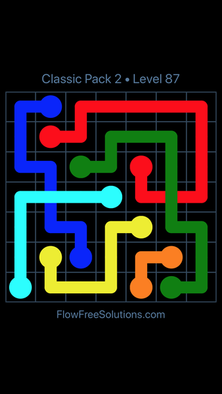 Solution and Answer to the Puzzle for Flow Free: Bridges Classic Pack 2 Level 27