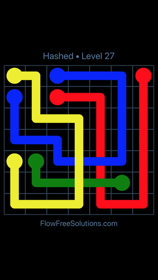 Solution and Answer to the Puzzle for Flow Free: Bridges Hashed Pack Level 27