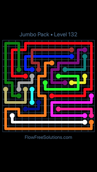 Solution and Answer to the Puzzle for Flow Free: Bridges Jumbo Pack Level 12