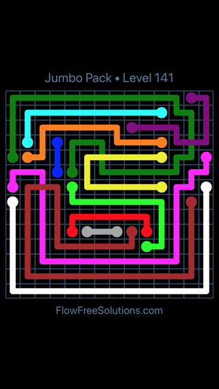 Solution and Answer to the Puzzle for Flow Free: Bridges Jumbo Pack Level 21