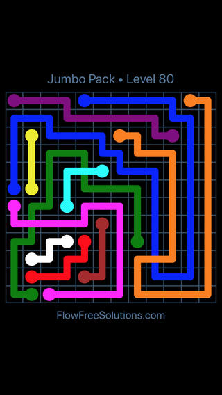 Solution and Answer to the Puzzle for Flow Free: Bridges Jumbo Pack Level 20