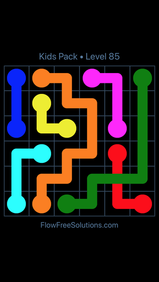 Solution and Answer to the Puzzle for Flow Free: Bridges Kids Pack Level 25