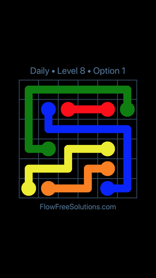 Solution and Answer to the Puzzle for Flow Date Monday, July 24, 2017 Level 8