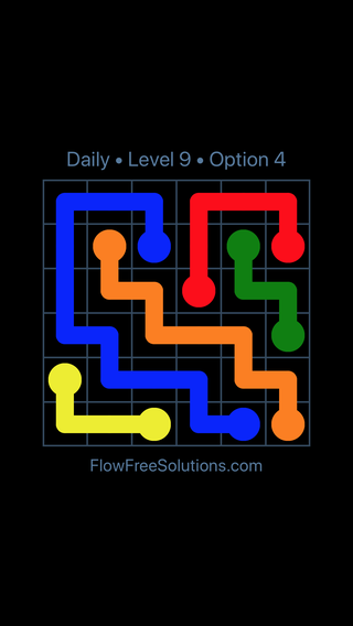 Solution and Answer to the Puzzle for Flow Date Monday, July 24, 2017 Level 9