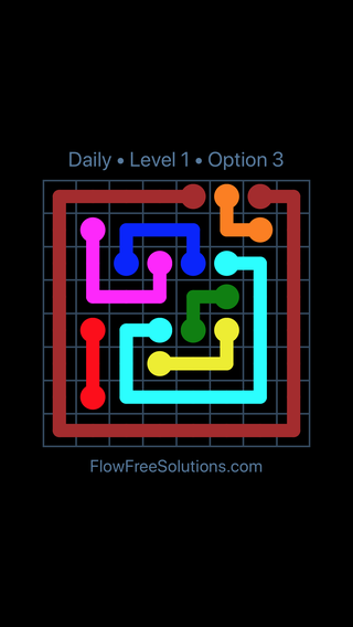 Solution and Answer to the Puzzle for Flow Date Saturday, March 19, 2016 Level 1