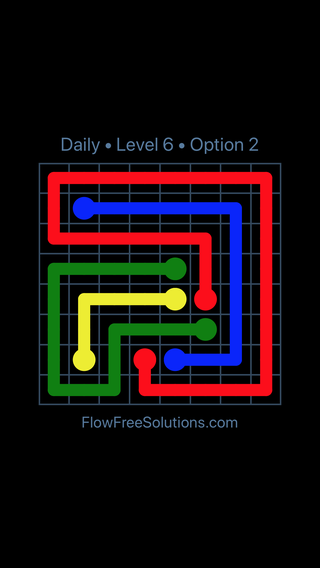 Solution and Answer to the Puzzle for Flow Date Saturday, March 19, 2016 Level 6
