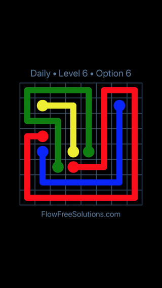 Solution and Answer to the Puzzle for Flow Date Saturday, March 19, 2016 Level 6