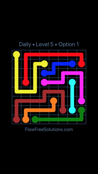 Solution and Answer to the Puzzle for Flow Date Monday, July 9, 2018 Level 5