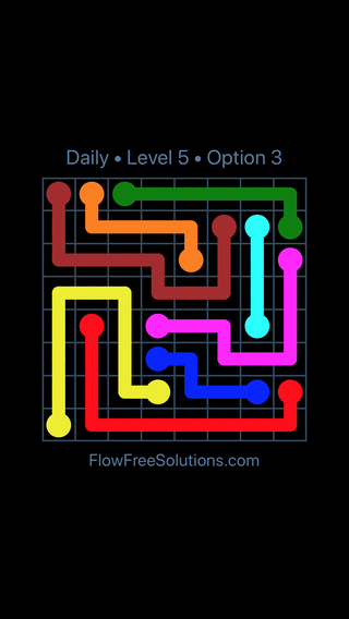 Solution and Answer to the Puzzle for Flow Date Monday, July 9, 2018 Level 5