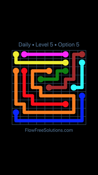 Solution and Answer to the Puzzle for Flow Date Tuesday, June 14, 2016 Level 5