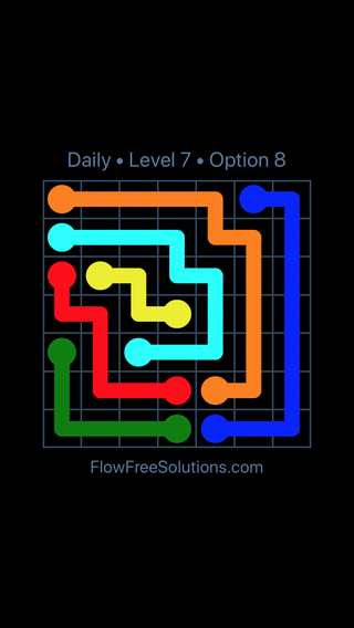 Solution and Answer to the Puzzle for Flow Date Tuesday, February 21, 2017 Level 7