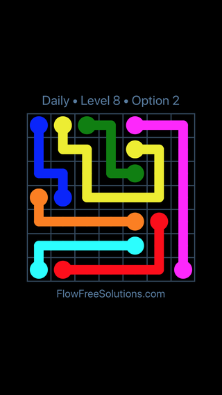 Solution and Answer to the Puzzle for Flow Date Thursday, July 12, 2018 Level 8