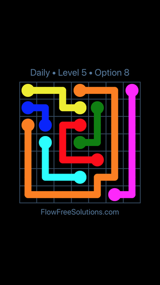 Solution and Answer to the Puzzle for Flow Date Tuesday, March 8, 2016 Level 5