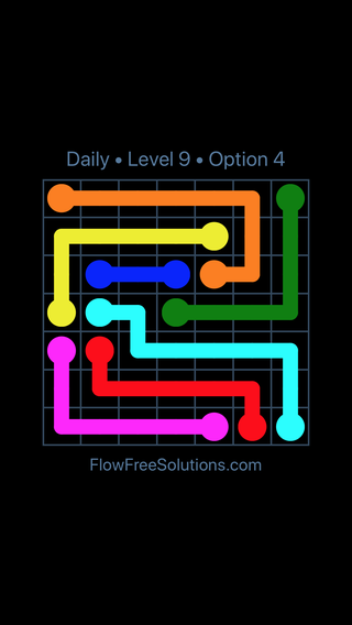 Solution and Answer to the Puzzle for Flow Date Tuesday, July 25, 2017 Level 9