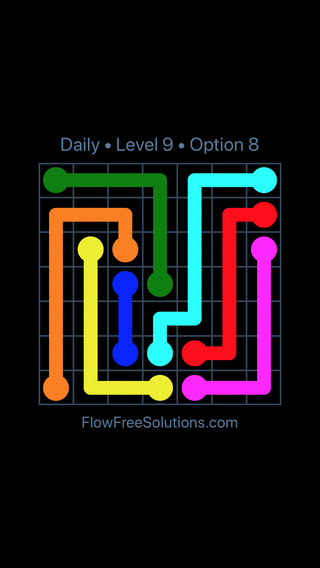 Solution and Answer to the Puzzle for Flow Date Tuesday, July 25, 2017 Level 9