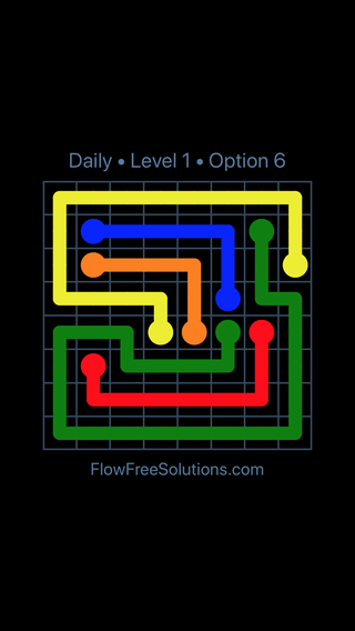Solution and Answer to the Puzzle for Flow Date Saturday, June 18, 2016 Level 1