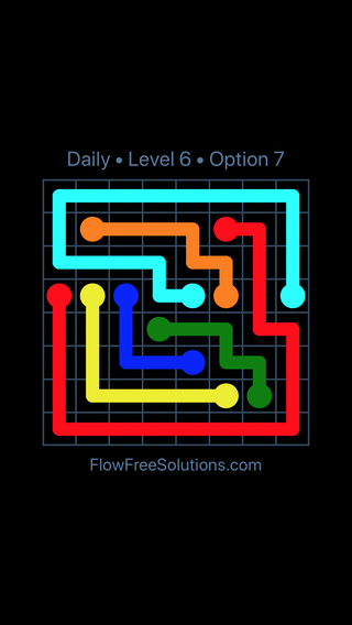 Solution and Answer to the Puzzle for Flow Date Monday, March 28, 2016 Level 6