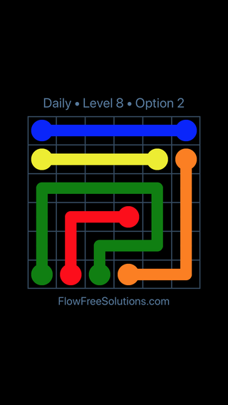 Solution and Answer to the Puzzle for Flow Date Wednesday, February 26, 2020 Level 8