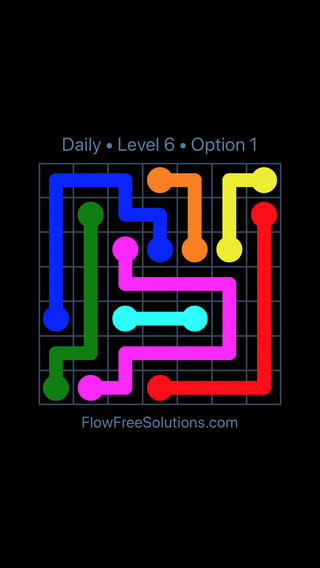 Solution and Answer to the Puzzle for Flow Date Thursday, March 31, 2016 Level 6