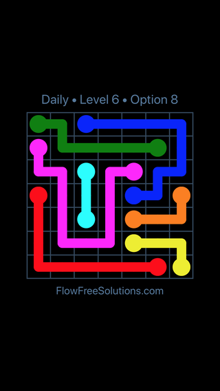 Solution and Answer to the Puzzle for Flow Date Thursday, June 23, 2016 Level 6