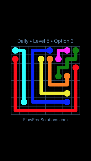 Solution and Answer to the Puzzle for Flow Date Friday, April 1, 2016 Level 5