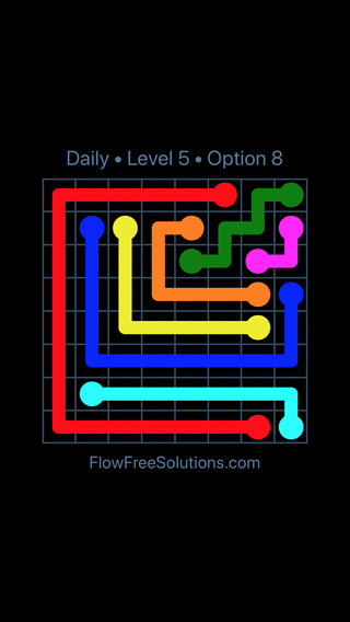Solution and Answer to the Puzzle for Flow Date Friday, April 1, 2016 Level 5