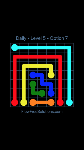 Solution and Answer to the Puzzle for Flow Date Saturday, July 21, 2018 Level 5