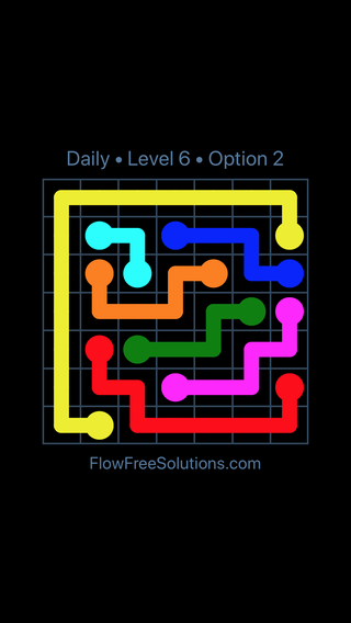 Solution and Answer to the Puzzle for Flow Date Saturday, April 2, 2016 Level 6
