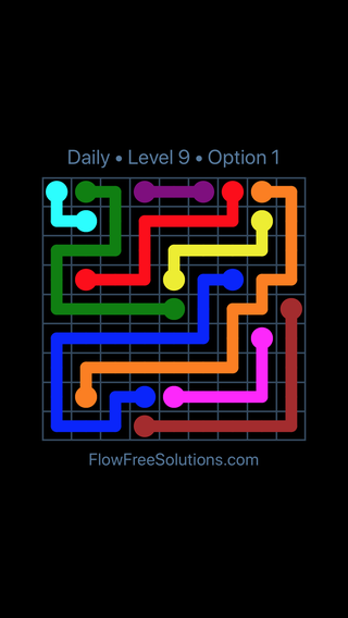 Solution and Answer to the Puzzle for Flow Date Sunday, November 12, 2017 Level 9