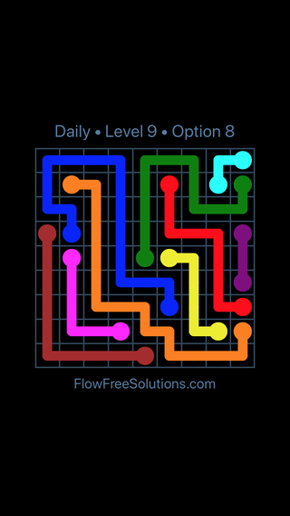 Solution and Answer to the Puzzle for Flow Date Sunday, November 12, 2017 Level 9