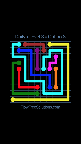Solution and Answer to the Puzzle for Flow Date Saturday, April 9, 2016 Level 3
