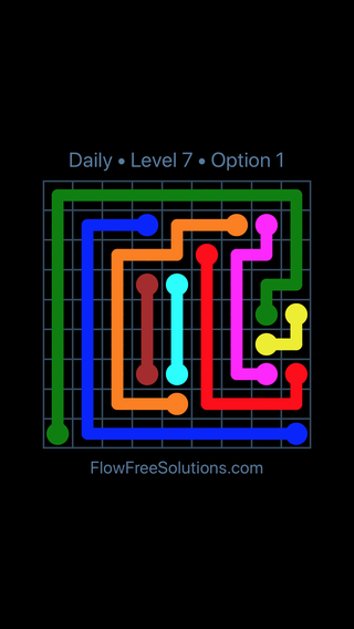 Solution and Answer to the Puzzle for Flow Date Monday, July 4, 2016 Level 7