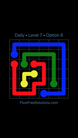 Solution and Answer to the Puzzle for Flow Date Thursday, July 7, 2016 Level 7