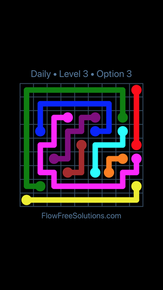 Thursday, June 20, 2024 Flow Free Level 3 Daily Puzzle Solution and ...