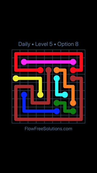 Thursday, June 20, 2024 Flow Free Level 5 Daily Puzzle Solution and ...