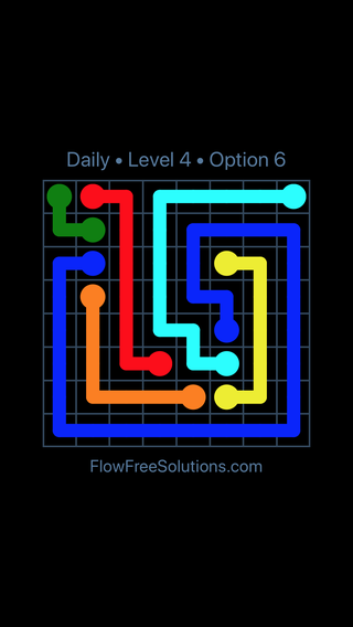 Solution and Answer to the Puzzle for Flow Date Friday, July 8, 2016 Level 4