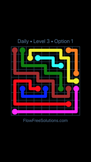 Solution and Answer to the Puzzle for Flow Date Saturday, April 16, 2016 Level 3