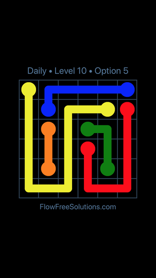Solution and Answer to the Puzzle for Flow Date Monday, April 18, 2016 Level 10