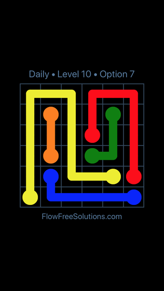 Solution and Answer to the Puzzle for Flow Date Monday, April 18, 2016 Level 10